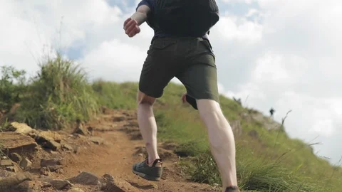 Hiking man in the mountain Stock Footage 109421426