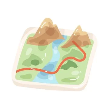 Hiking map Stock Illustration