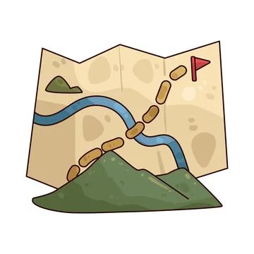 Hiking map illustration Stock Illustration