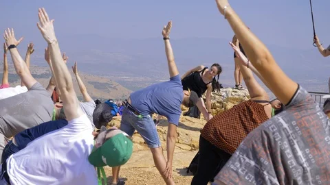 Hiking on the mountain, arbel Stock Footage 114274960