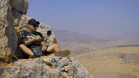 Hiking on the mountain, arbel Stock Footage 114668011