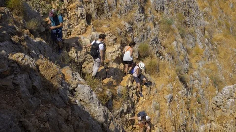 Hiking on the mountain, arbel Stock Footage 114668074
