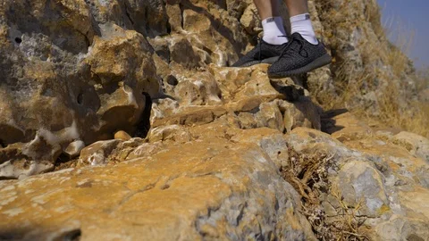 Hiking on the mountain, arbel Stock Footage 114668158