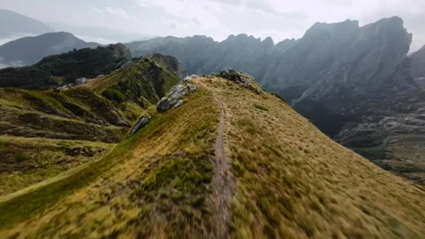 Hiking in mountain on fpv drone Video stock 282708410