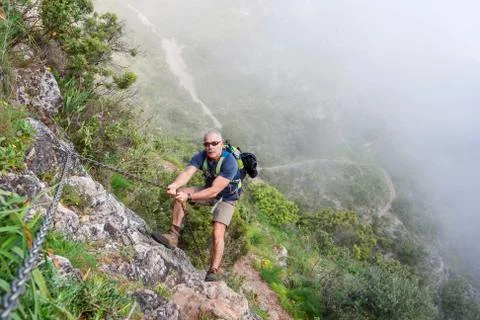 Hiking in the mountain Stock Photos