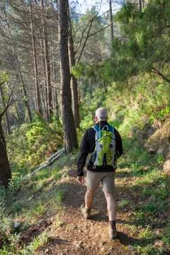 Hiking in the mountain Stock Photos