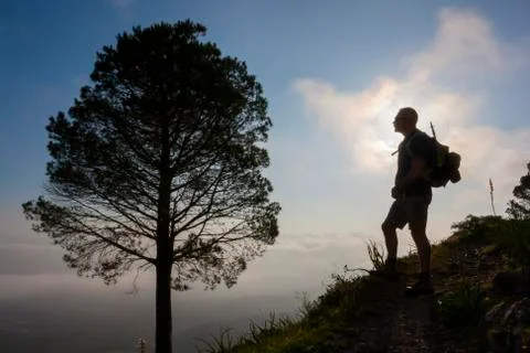 Hiking in the mountain Stock Photos