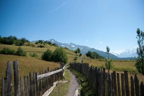 Hiking in mountain Stock Photos