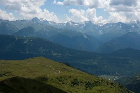 Hiking in mountain Stock Photos