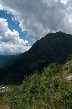 Hiking in mountain Stock Photos