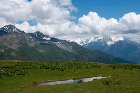 Hiking in mountain Stock Photos