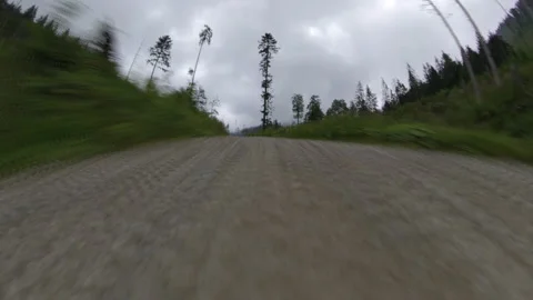 Hiking on Mountain Valley Trail Hyper Lapse Stock Footage 140972783