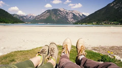 Hiking in the mountains. Stock Footage 90360701