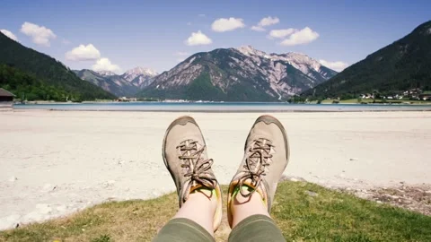 Hiking in the mountains. Stock Footage 90360724