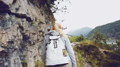 Hiking in the mountains. Stock Footage 91946444