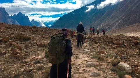 Hiking in the mountains Stock Footage 92924713