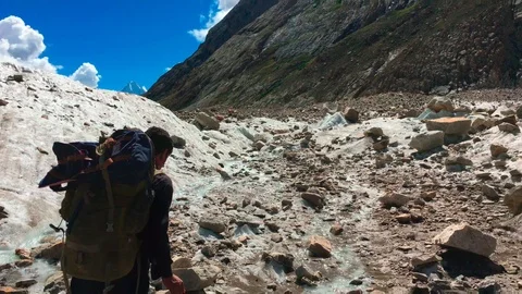 Hiking in the mountains Stock Footage 92924754