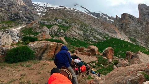 Hiking in the mountains Stock Footage 92925012