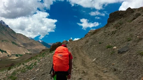 Hiking in the mountains Stock Footage 92925090