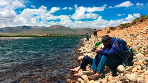 Hiking in the mountains Stock Footage 92925147