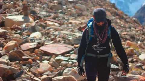 Hiking in the mountains Stock Footage 92925261