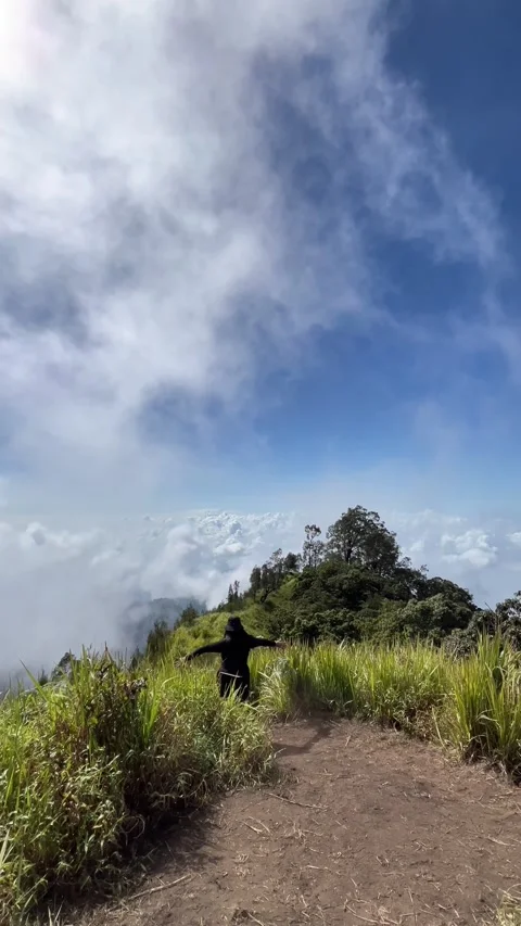 Hiking in the mountains Stock Footage 340125535