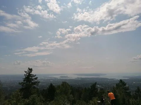 Hiking in the mountains with a nice view Stock Photos