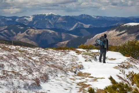 Hiking in the mountains Stock Photos