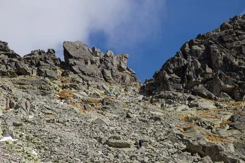 Hiking in mountains Stock Photos