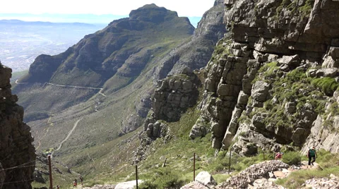 Hiking path at Table Mountain Stock Footage 39300316