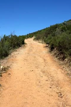 Hiking path on table mountain, south africa Stock Photos