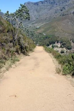 Hiking path on table mountain, south africa Foto stock