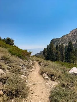 Hiking Path Through the Eastern Sierra Mountains in California Stock Photos