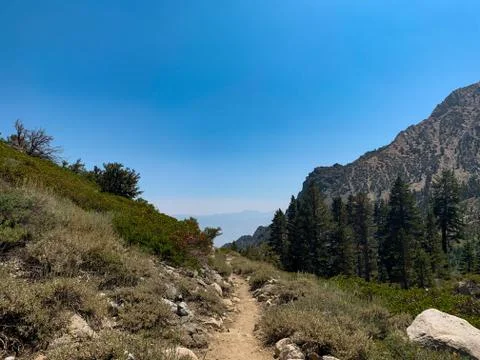 Hiking Path Through the Eastern Sierra Mountains in California Stock Photos