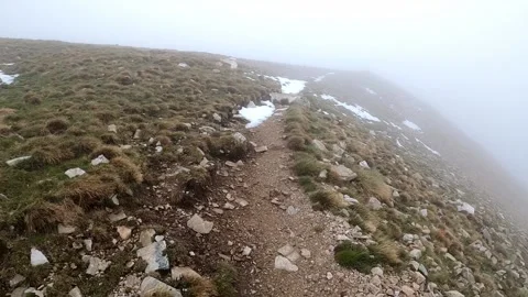Hiking on a path to the top of the mountain. Stock Footage 133285695
