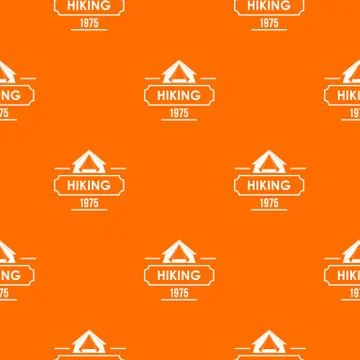 Hiking pattern vector orange Stock Illustration
