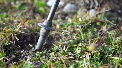 Hiking pole touching the hiking pole Stock Footage 77813231