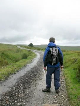 Hiking in the rain Stock Photos
