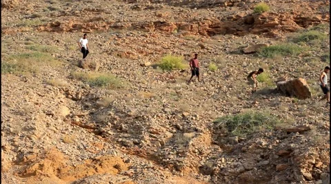 Hiking red mountain 2 Stock Footage 50258337