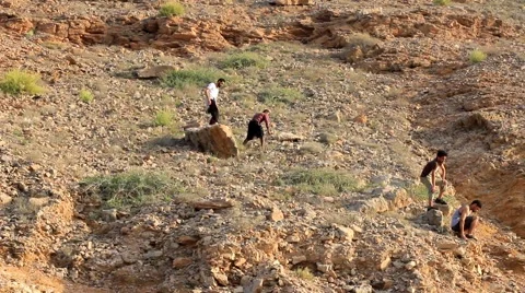 Hiking red mountain 3 Stock Footage 50257419