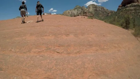 Hiking at the Red Rock Mountains. Stock Footage 140484115
