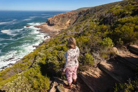 Hiking Rocky Coastline Stock Photos