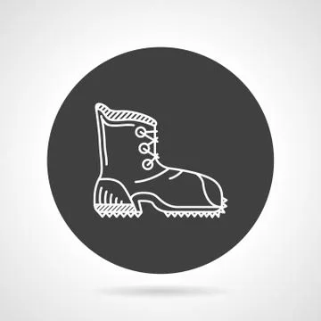 Hiking shoe black round vector icon Stock Illustration