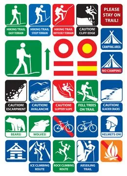 Hiking Signs Stock Illustration