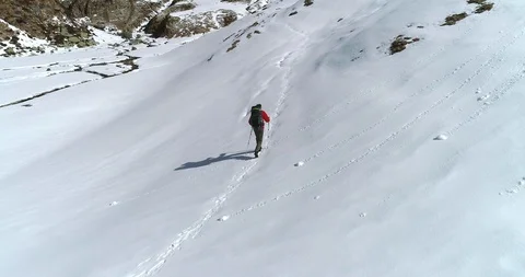 Hiking in the snow Stock Footage 107319802