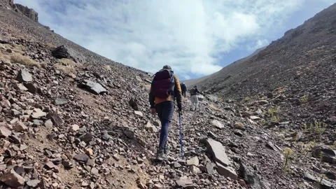 Hiking to the Summit Iferouane , Morocco September 13,2023 Stock Footage 285874813