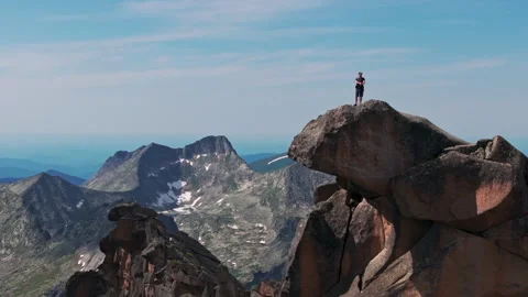 Hiking To The Summit Of A Mountain Peak In Summer Stock Footage 278321826