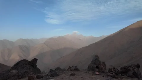 Hiking to the Summit: Reaching Iferouane Peak in Toubkal National Park, Morocco Stock-Footage 285870684