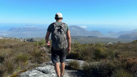 Hiking On Table Mountain Stock Footage 277829801