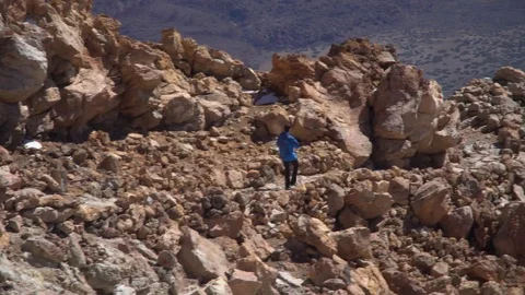 Hiking on teide peak Stock Footage 97794062